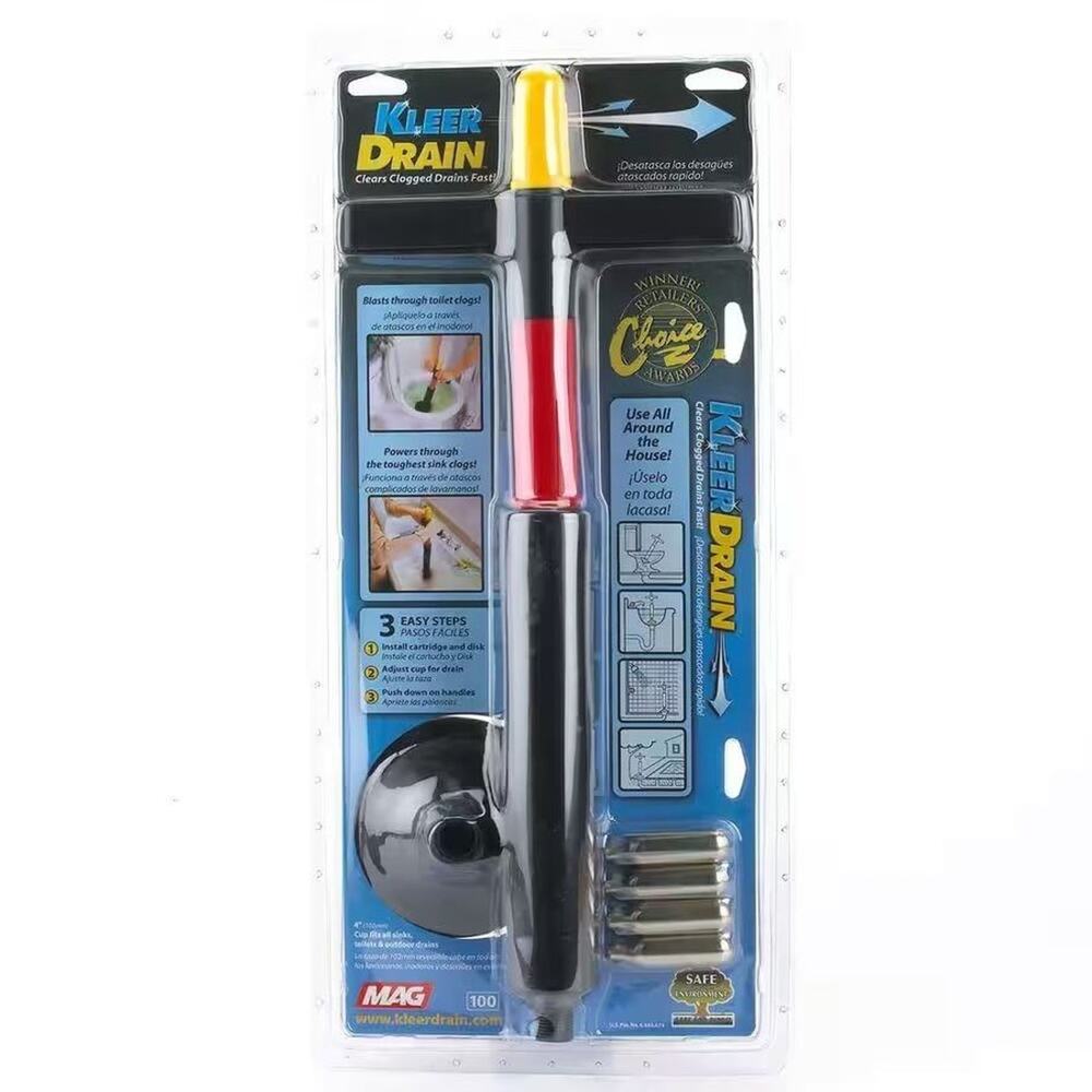 Kleer Instant Drain Opener KD100 Clears Clogged Plumbing Fast Sink Toilet Shower